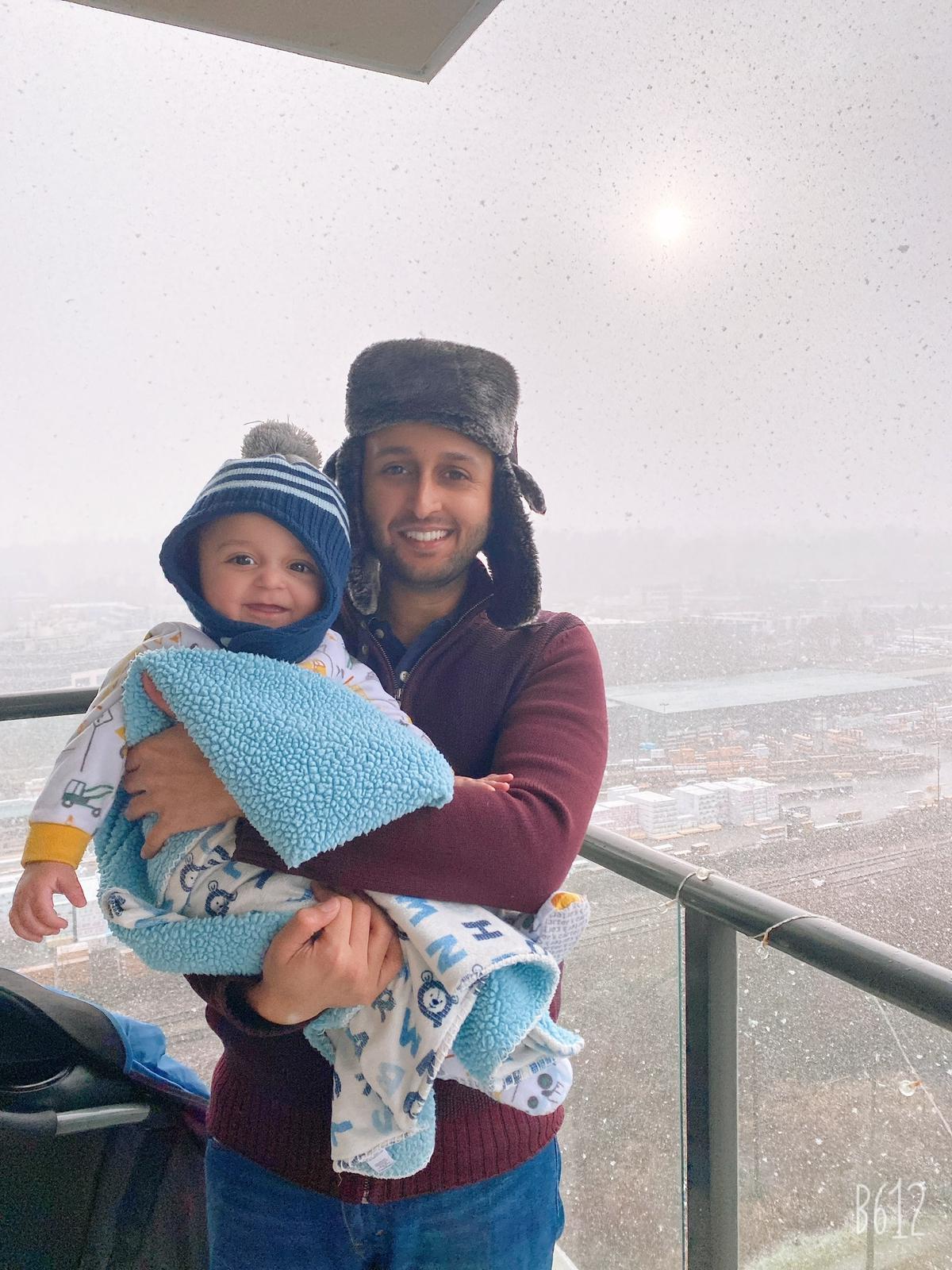 Abrahim on the balcony